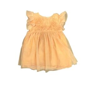 Cat & Jack Orange Rosette Tulle Party Dress 3T EUC